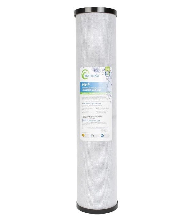 Matrikx PB1 Activated Carbon Block. 20” x 4.5”, Lead, VOC, Chlorine, Chloramine, PFAS Reduction.